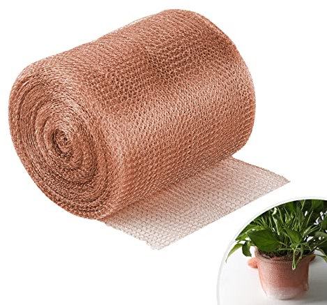 EFUTURETIME Filet en Cuivre, 12.5cm*24m, Maille Cuivrée Flexible, Grillage Anti Rongeur Limaces et Escargots, Protection de Semis Plante Jardin