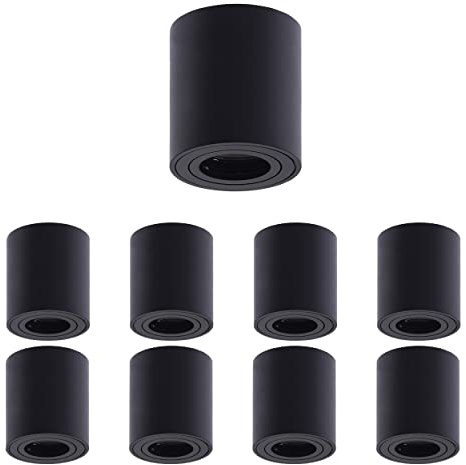 Oktaplex 9 pezzi faretto da superficie Lile M per moduli GU 10 e LED 230 V faretto da superficie alluminio tondo faretto da superficie LED nero