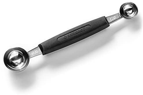 Forgast Doppelseitig Aushöhllöffel | Edelstahl | Eisportionierer | Kugelformer | Melone Melonenausstecher | Kugeln | klein Melonenballer | Melonenlöffel | Melonenkugelausstecher | für Gemüse Obst