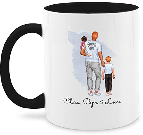 Tasse Tassen 325ml - zum Vatertag - Papa Baby Kind Geschenk I Vater Geschenkidee - 325 ml - Schwarz - vatertagsgeschenk geschenke väter vatertagsgeschenke sohn kaffeetasse personalisiertes