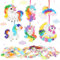 MONCAP 12STK Einhorn Bastelset Kinder Einhorn Basteln Mädchen Einhorn Kreativ Set Mädchen Einhorn Kunsthandwerk Poke Art DIY Toys für Kreatives DIY Kindergeburtstag Einhorn Party Geschenke