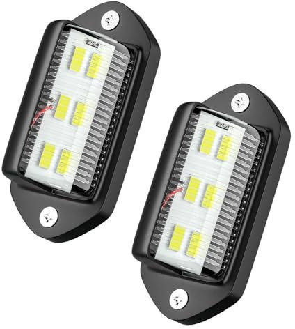 YiYunTE Luz Matrícula LED Coche 6Leds DC 12V-24V Impermeable para Luces Traseras de RV, Camiones, Caravana (Negro)