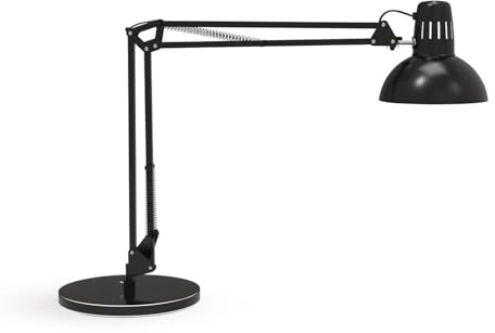 MAUL LED Schreibtischlampe MAULstudy | Verstellbare Stehlampe mit Gelenkarm für Büro, Arbeitszimmer und Schreibtisch | Elegante Bürolampe aus Metall | Inklusive LED-Leuchtmittel | Schwarz