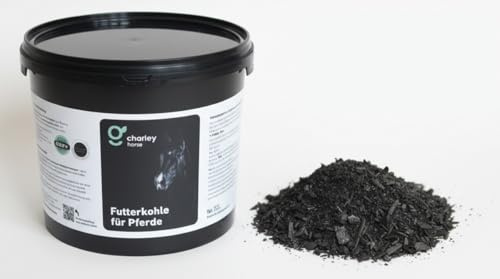 Carbone alimentare per cavalli – Secchio da 5 l di carbone per mangimi premium per una sana digestione, per la prevenzione e come aiuto naturale immediato per coliche e feci