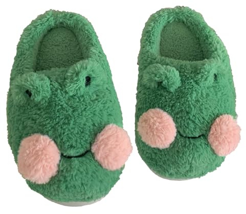 ZHUMCCY Frog Plush Slippers - Cute & Cozy House Slippers for Girls & Women
