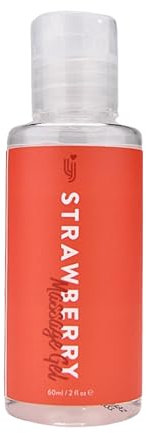 Strawberry Massage Oil 60ml, Edible Massage Oil, Massage Oils for Date Night, Sensual Massage Oil with Sweet Almond Oil, Grapeseed Oil