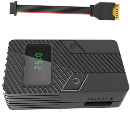 Qsvbeeqj batteriladdare med värmeavledningsanslutning. USB C-gränssnitt stöder flera snabbladdningsprotokoll