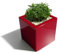 INTERLOCK Pot de Fleurs - Aluminium-Composite, Couleur,carré, Dimensions au Sol 40x40 cm Hauteur 40 cm Fabrication française by (Rouge)