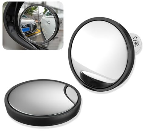 RYHHH Espejos de punto ciego, rotación de 360°, espejos ajustables de punto ciego, espejo de ala de cristal HD, gran angular, impermeable, duradero, maximiza la visión trasera universal para coche