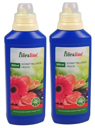 floraline® | Schnittblumen Frisch | deutlich längere Frische für Blumen Sträuße | Blüten in voller Pracht | 2x 500ml