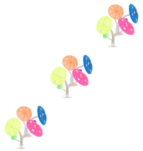 Kisangel 6pcs Betta Fish Tank Decorations Mushroom Bed Betta Fish Hammock Silicone