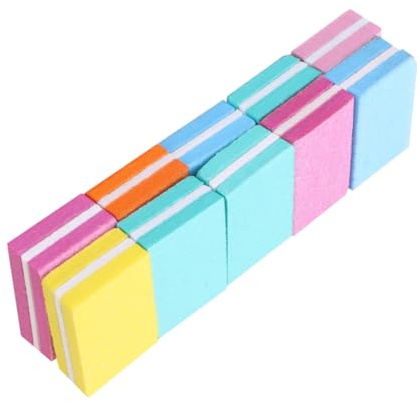 UKCOCO Limpiador y Lima De Esponja Para Uñas 10 Piezas Tamaño Pequeño Lijado De Uñas Para Manicura Profesional Colores Surtidos
