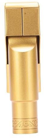 RiToEasysports Boquilla de Saxofón, Latón con Acabado Dorado Mate, Sonido Brillante, Perfecta para Tocar Jazz, Música Clásica y Conjunto