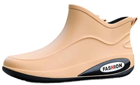 Botas de agua cortas para lluvia para hombre y mujer, botas de pesca cómodas en el jardín, ligeras, navegación, camping, vela, viajes y senderismo, Brown, 40 2/3 EU
