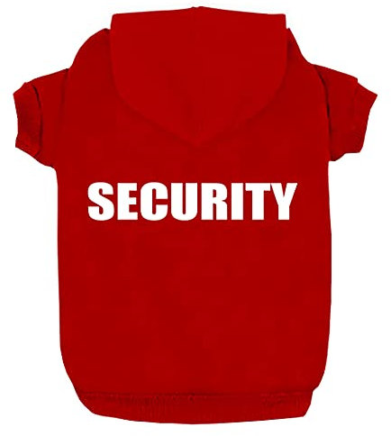 Izefia Hunde Kapuzenpulli Security Rdc Pet Bekleidung Hunde Shirt Wärmer Pullover Baumwoll Jackett Mantel Kleiner Hund Mittlerer Hund Rot L
