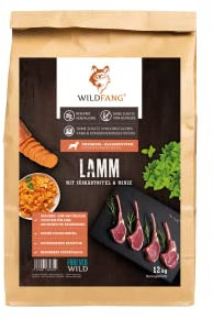 Wildfang® Hundefutter - Trocken - Getreidefreies Hundefutter - Premium Trockenfutter (12 kg, Lamm mit Süßkartoffel)