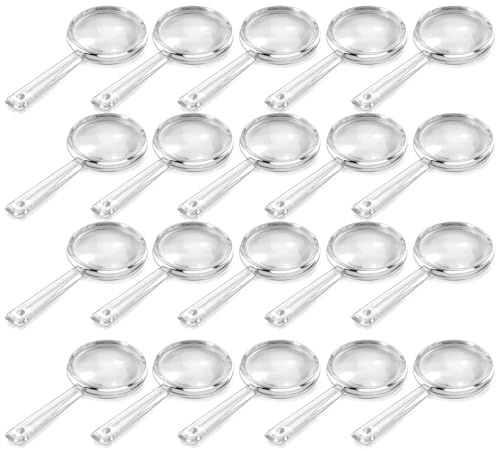 BILLIOTEAM 40-Piece Set of 5X Plastic Mini Handheld Magnifying Glasses - Portable Reading Magnifiers Ideal for Reading, Crafts, Outdoor Exploration, and Daily Detailed Viewing