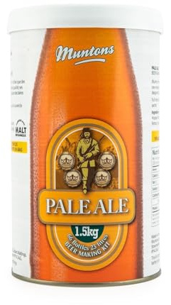 Muntons Beer Making Kit - Pale Ale Premium Range Kit - Includes Beer Making Ingredients - Home Brewing Kit Makes 66 Bottles of Beer (23 Liters Total)