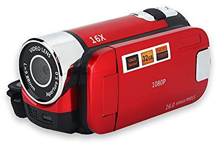 Videokamera Camcorder, Full HD Rotation 16X High Definition Vintage Fosa Video DV Kamera Amcorder Handycam Digital Camcorder (Rot)