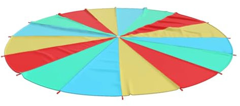 vidaXL Schwungtuch, Fallschirm Spielzeug für Kinder Fallschirmspiel, Schwingtuch mit 16 Griffen, Regenbogen Tuch für Parks Indoor Partys, Stoff