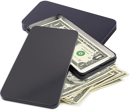 2 Stück Geldkassette 17x9x1,5cm Spardose für Bargeld Eisenbox Geldhalter Bargeldorganisator Einreihiges Währungsfach Geldaufbewahrungsbox Schwarz