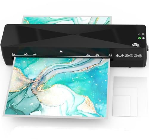 Laminiergerät A4 für A4 A5 A6 A7 mit 40pcs Laminierfolien, Heiß und Kalt Laminiergerät A4, Laminiermaschinen für Zuhause, Schule, Büro