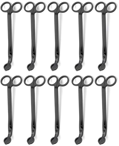 Aroparc 10PCS Candle Wick Trimmer Cutter, 7 Inch Bulk Wick Candle Accessories - Black