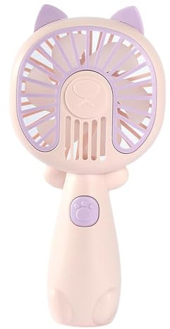Ventilateur Personnel Rechargeable par USB - Design Chat Mignon de Dessin Animé avec Ventilateur à Main de Poche