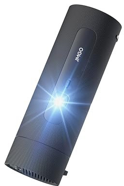 JMGO PicoFlix Mini Beamer Outdoor mit Google TV, Netflix, 1080P Portable Projektor, 420 ISO Lumen, 4,5 Stunden Akku, 200 Heimkino Beamer, HDR10, Gimbal, automatische Bildkorrektur, 10W Lautsprecher