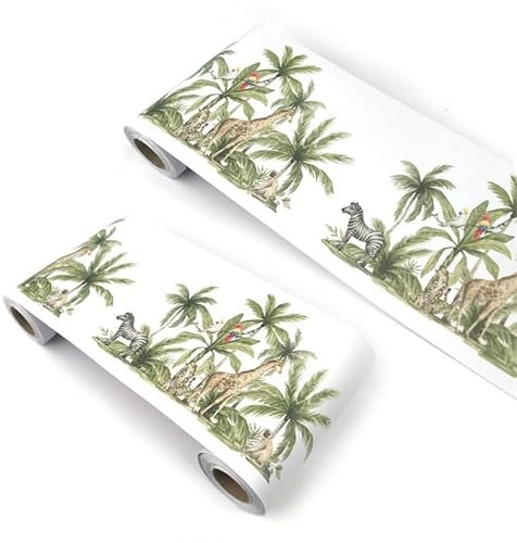 VisitRyl Frise Murale Autocollante Chambre enfants Cartoon Animaux de la forêt yx106 12cm X 1000cm Adhésive Réutilisable pour Décoration Intérieure Facile à Poser