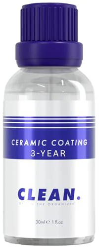 CLEAN. Ceramic Coating 3-Year – Ultra Durable High-Gloss Car Paint Protection, Extreme Hydrophobic, UV & Chemical Resistance, For Paint, Glass, Wheels, Trim, Matte Safe, 30ml Covers 2 Cars