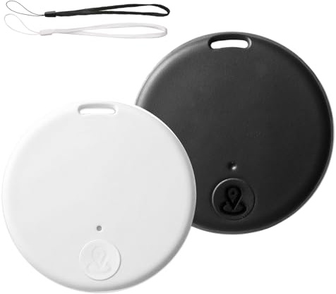 2 Pack GPS Localisateur Intelligent, Traceur GPS Bluetooth 5.2 pour Clés, Sacs, Portefeuilles, Animaux, Valises, Moto, Localisateur de Clé Compatible Android & iOS, Portée 15m, Alarme Sonore