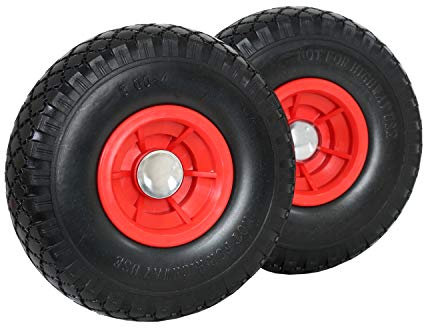 Frosal PU 20 mm / 60 mm Nabe Rad Bollerwagen + Radbefestigung Sackkarre Ersatzrad Vollgummi pannensicher (2 Stück)