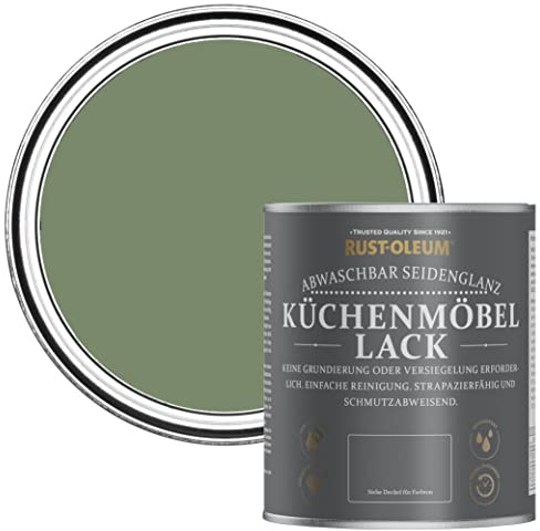 Rust-Oleum Green Scrubbable Kitchen Cupboard Paint in Satin Finish - All Green 750ml