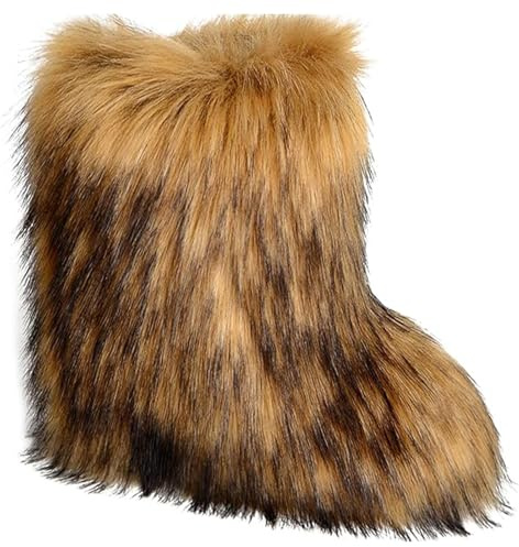 Women's Faux Fur Ankle Boots Fluffy Warm Winter Furry Fashion Boots