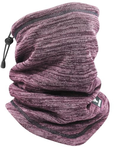HNOOM Schlauchschal Herren Damen Winter Loop Schal Elastisch Multifunktionstuch Winddicht Halswärmer Warm Fleece Gefüttert Nackenwärmer für Outdoor Skifahren Motorrad Laufen Radfahren (Lila)