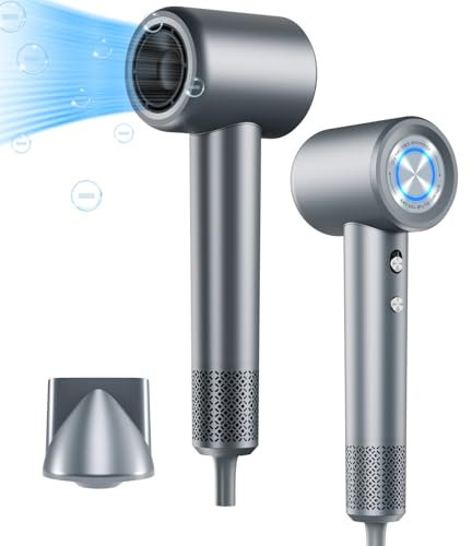 Panamalar Asciugacapelli Ionico, Professionale Phon Capelli Asciugatura Rapida 1600W con 2 Velocità 4 Riscaldamento/110000RPM Motore/360°Ugello Magnetico per Casa Viaggi, Asciugacapelli da Viaggio