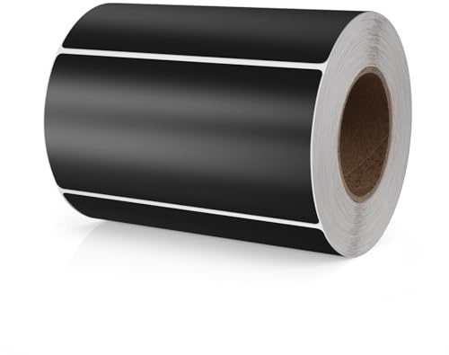 Meitaat Adesivi rettangolari neri 100 x 50 mm Etichette autoadesive con codice colore Rotolo mobile rimovibile 500 pezzi