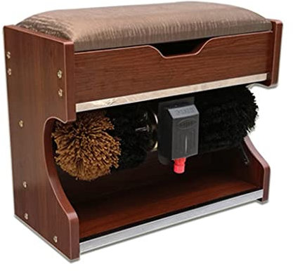WJFLUCK Public Floor-Type Electric Shoe Polisher, Automatic Induction Dust Shoes Polisher, Shoe Cleaning Bfor Family Hotel Bank Public Places Electric Shoe Polisher Convenient (Red Oak)