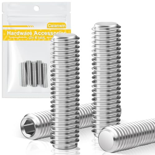 Caianwin Lot de 5 vis sans tête M6 x 25 DIN913 à six pans creux en acier inoxydable pour poignée de porte, support