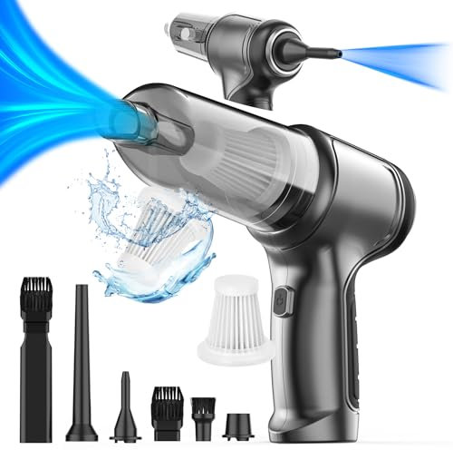 DkevEu Aspirabriciole Senza Fili 3-in-1, Aspirapolvere Portatile per Auto 19000Pa, Aspirapolvere Senza Fili con Funzione Soffiatura, per Interni Auto, Casa, Pelosi di Animali Domestici