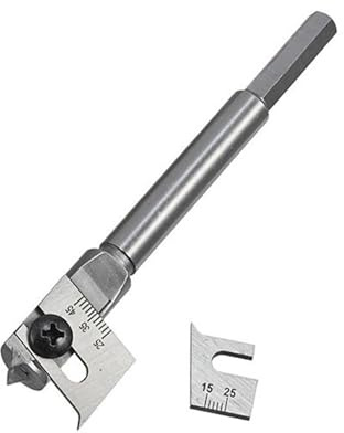 Juego de brocas planas extensibles para madera, cortador de pala ajustable, de acero al carbono, adecuado para taladrar eficientemente de 15 a 45 mm/22 a 75 mm