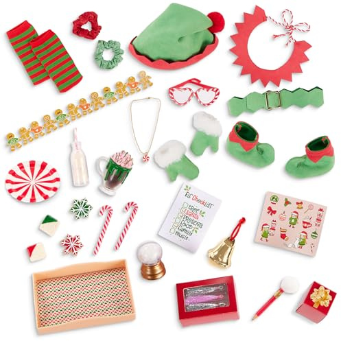 Our Generation - Calendario Navideño Sorpresa Duende - Accesorios para muñecas de 46 cm - Calendario de Adviento con 24 días de regalos - Juguete para niños a partir de 3 años