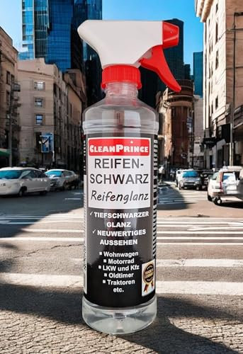 CleanPrince 500 ml neumáticos negros brillo | nuevo aspecto cuidado y brillo para neumáticos