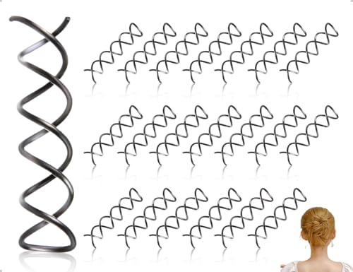AOYEGIC 20 Stück Spirale Haarspange,Spiral Haar Accessoire Metall für DIY Frisur,Mehrzweck Verzerrung Spin Clip für Kinder, Damen, Heimgebrauch, Büroalltag, Ausgehen(Schwarz)