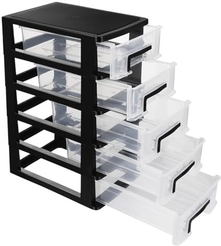 Nolitoy Kunststoff Aufbewahrungsschrank: mit 5 Schubladen Multifunktionaler Organizer für Küche Büro und Wohnzimmer tragbarer Schubladen Organizer für Kleinigkeiten 8.3x12.4x6 Zoll