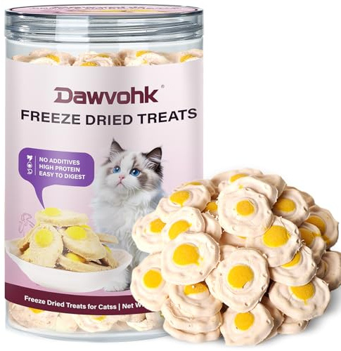 Dawvohk Freeze-Dried Chicken & Egg Cat and Dog Snacks - No Additives, Naturally Gentle, Suitable for Training Kittens and Puppies, Supports Coat and Digestive Health, 3.53oz/1PC