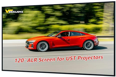 VeezuJoyz 120 inch VJ-BW3 ALR Projector Screen for UST Projector, Fixed Frame Wall Mount Projection Screen, 16:9 4K/8K UHD 3D, Micro-Structure ALR, Ideal for Home Theater, Office & Conference Room