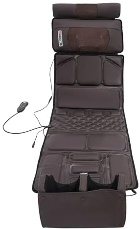 Helkroppsmassagematta, massagematta med 10 vibrationsmotorer, massagekudde med uppvärmning, 9 intensitetsnivåer och 9 massagelägen, 3 timerjusteringar (10/20/30 min), ben- och fotmassageapparater
