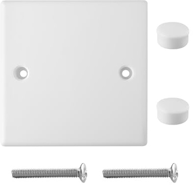 Gaomumu Blanking Plate for Socket, White Plastic Cover Plate, 2 Gang Universal Plug Socket Faceplate Blank Plates with Screws, Suitsble for Electrical Sockets and Back Boxes
